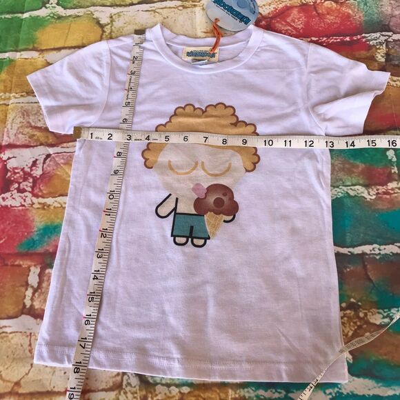 Kidzmoon Boys Tee Shirt Size 4T T-Shirt White Ice Cream Cone Eating Swim NEW - Picture 4 of 7